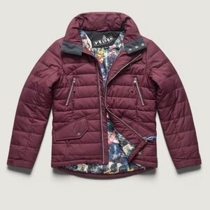 Volcom Womens S Burgundy Insulated Snowboard Ski Jacket Hooded Winter Coat